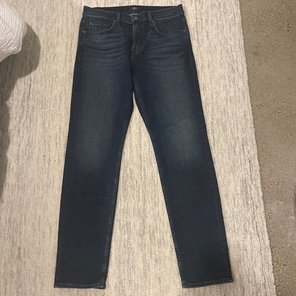 7 FOR ALL MANKIND MEN JEAN SLIM STRAIGHT LEG (SLIMMY) SIZE 34 NEW $225